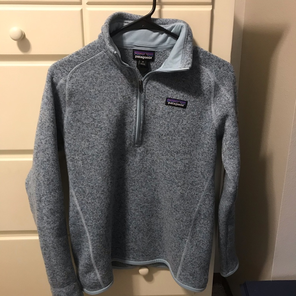 Patagonia light blue better sweater quarter zip